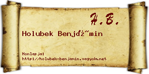 Holubek Benjámin névjegykártya