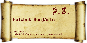 Holubek Benjámin névjegykártya